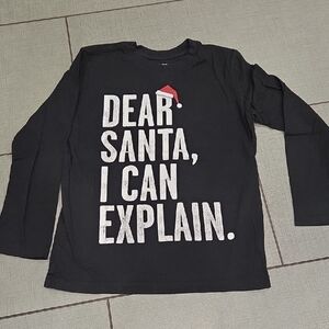 Place Black Long Sleeve Tee with Santa Print
